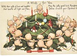 「クリスマスポストカード1914　USA　ツリーを囲んで」 © Rose O'neill Kewpie International