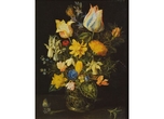 ヤン・ブリューゲル（父）の工房 《ガラスの花瓶に生けた花》 1610-25年頃 油彩・銅板 シュテーデル美術館所蔵